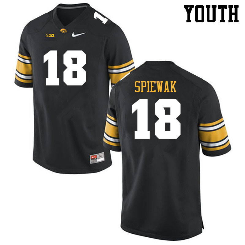 Youth #18 Austin Spiewak Iowa Hawkeyes College Football Jerseys Sale-Black - Click Image to Close